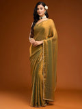 Golden Tissue Silk Saree Front View
